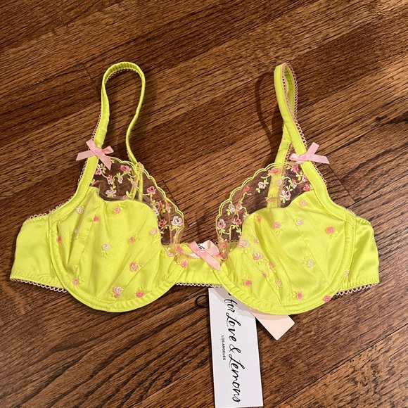 For Love and Lemons Neon Wild Rose Bra - Picture 5 of 9